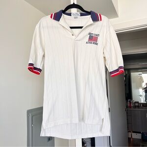Vintage 100% Cotton Red, White and Blue Polo Shirt